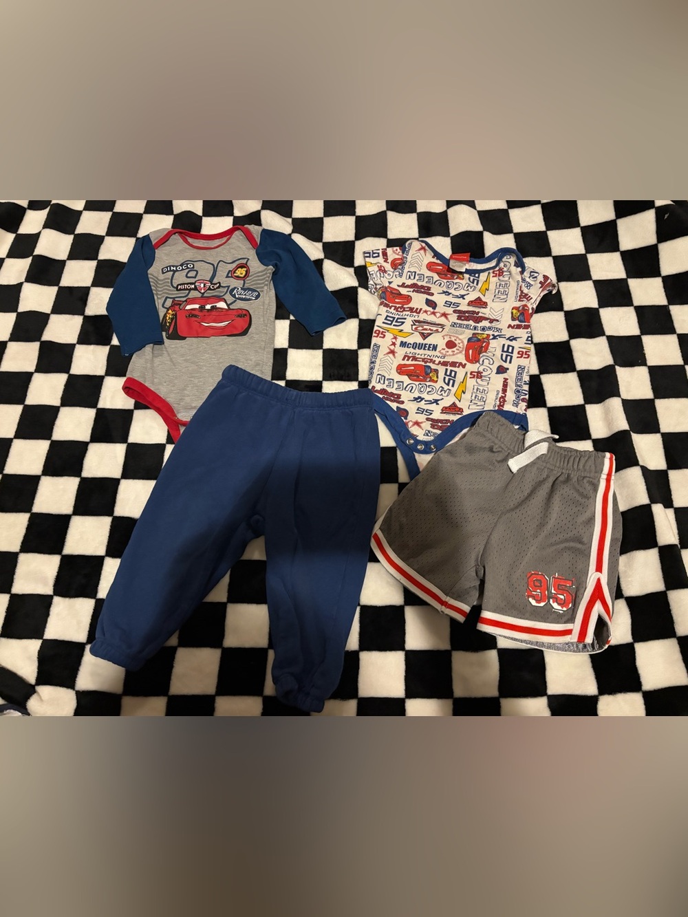 6/12 month Disney cars lightening McQueen outfit sets